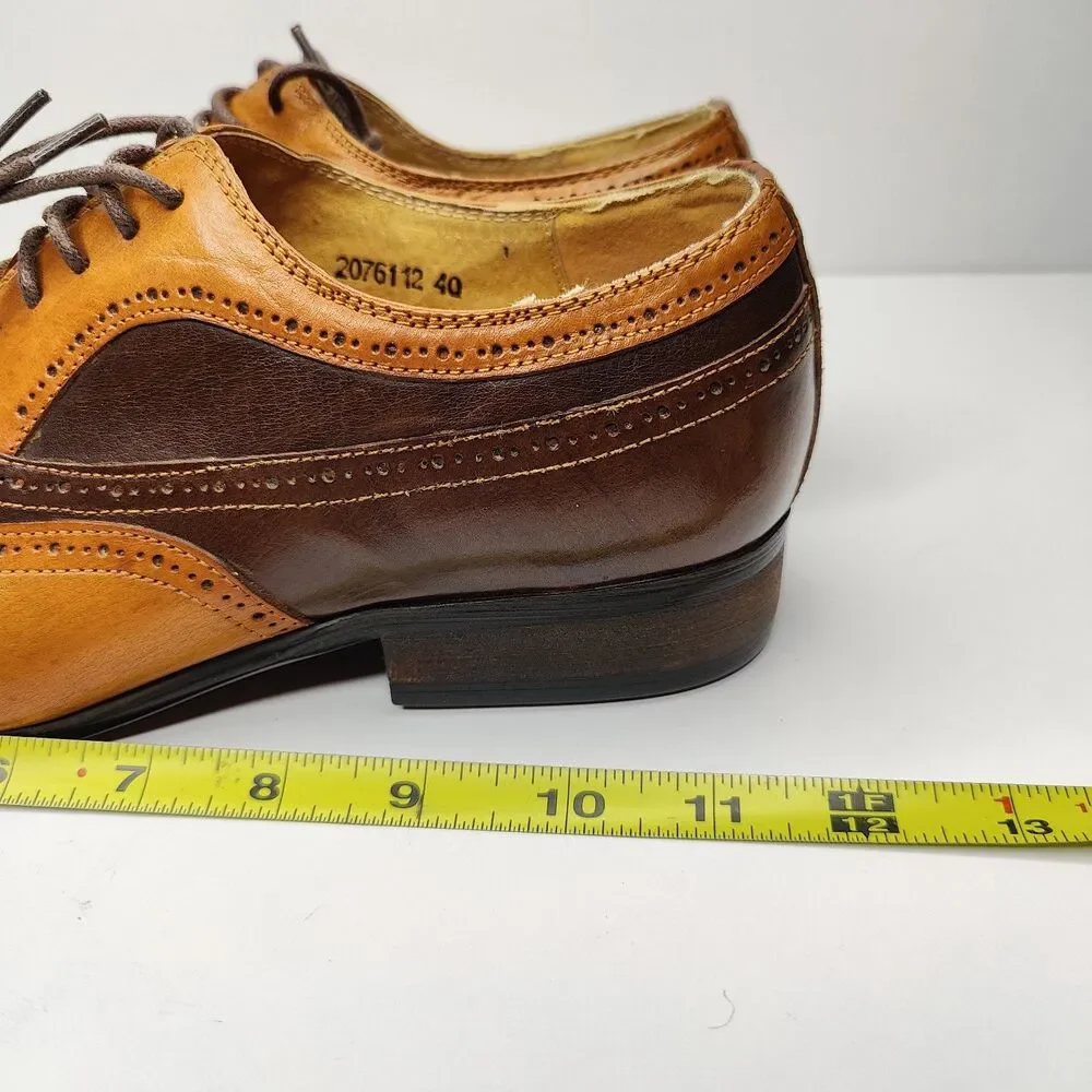 J.M. Weston Shoes Cap Toe Oxford Brown Leather Mens Size US 7 EU 40